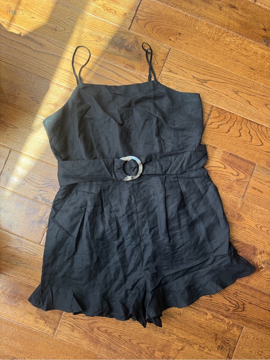 LOFT Pants - Loft size 14 black linen blend romper tags removed never worn smoke pet free